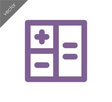 Hesap Makinesi Düz Simgesi