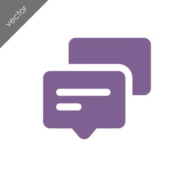 Konuşma kabarcıklar düz simgesini 