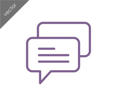 Konuşma kabarcıklar düz simgesini 