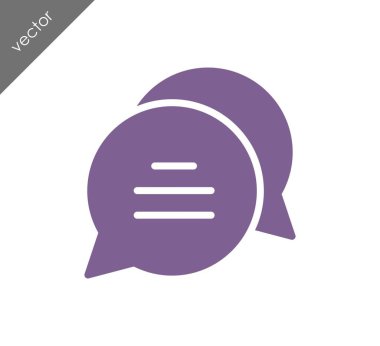 Konuşma kabarcıklar düz simgesini 