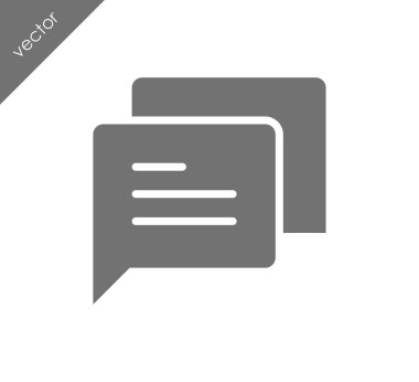 Konuşma kabarcıklar düz simgesini 