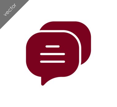 Konuşma kabarcıklar düz simgesini 