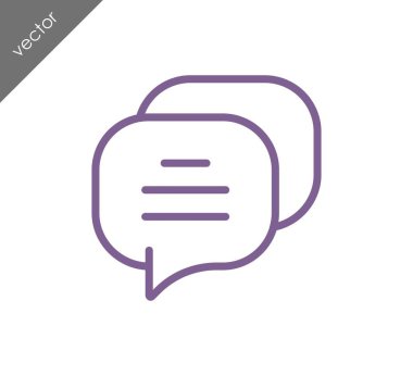 Konuşma kabarcıklar düz simgesini 