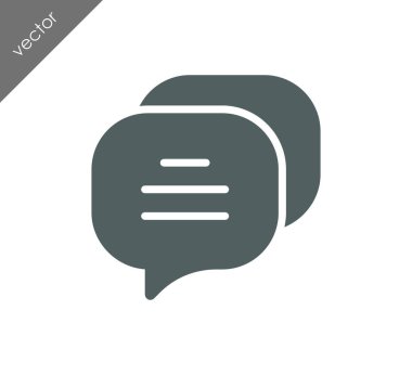 Konuşma kabarcıklar düz simgesini 