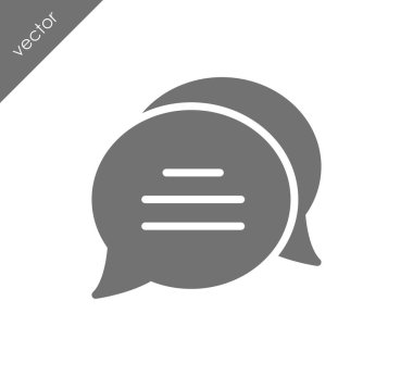 Konuşma kabarcıklar düz simgesini 