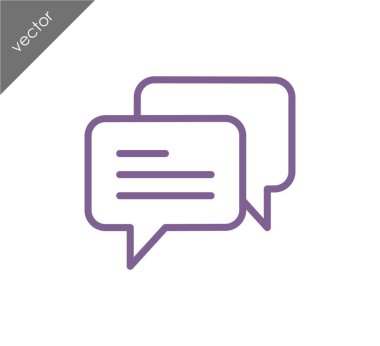 Konuşma kabarcıklar düz simgesini 