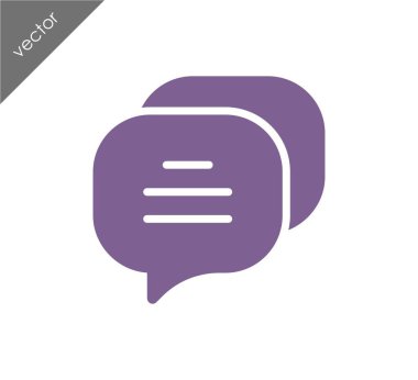 Konuşma kabarcıklar düz simgesini 