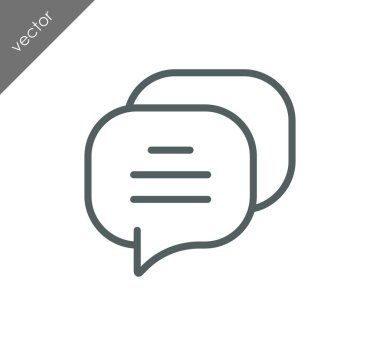 Konuşma kabarcıklar düz simgesini 