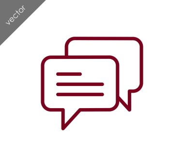 Konuşma kabarcıklar düz simgesini 