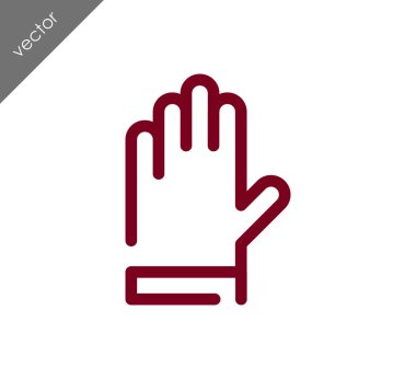 eldiven düz simgesi