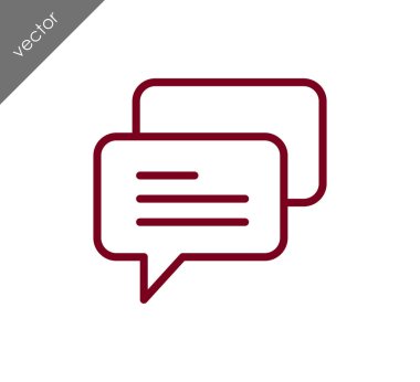 Konuşma kabarcıklar düz simgesini 