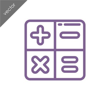 Hesap Makinesi Düz Simgesi