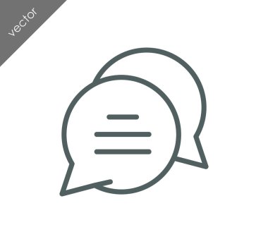 Konuşma kabarcıklar düz simgesini 