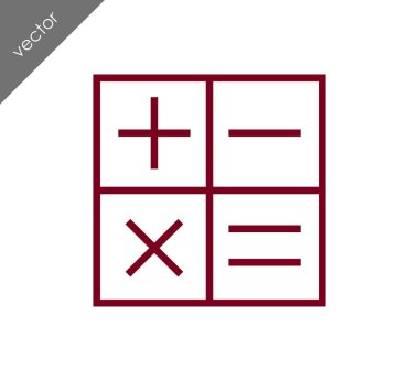 Hesap Makinesi Düz Simgesi