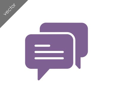 Konuşma kabarcıklar düz simgesini 