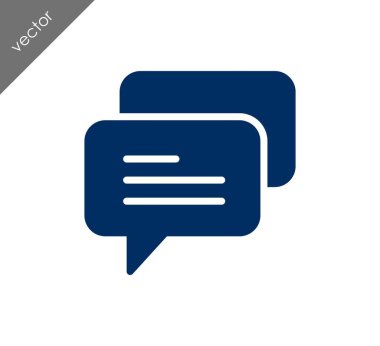 Konuşma kabarcıklar düz simgesini 