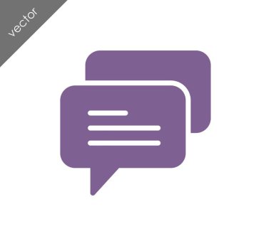 Konuşma kabarcıklar düz simgesini 