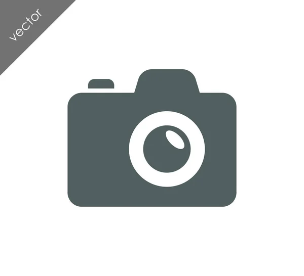 Icona della fotocamera segno piatto — Vettoriale Stock