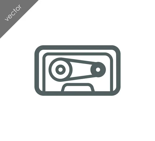 Platte cassettepictogram — Stockvector