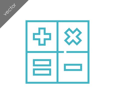 Hesap Makinesi Düz Simgesi