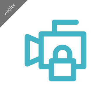 Kamera Düz Simgesi.