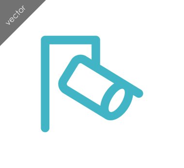 Kamera Düz Simgesi.