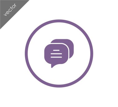 Konuşma kabarcıklar düz simgesini 