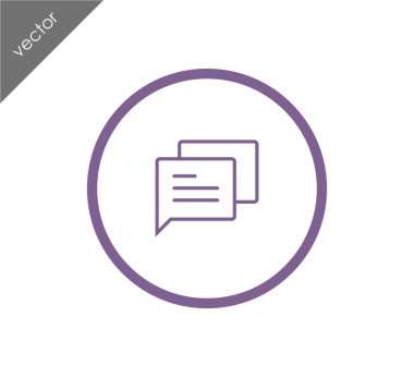 Konuşma kabarcıklar düz simgesini 