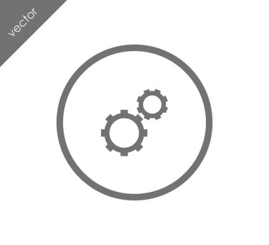 Cogwheels düz simgesi