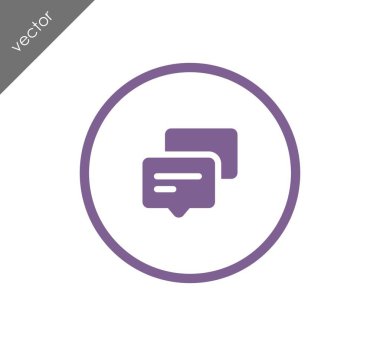 Konuşma kabarcıklar düz simgesini 