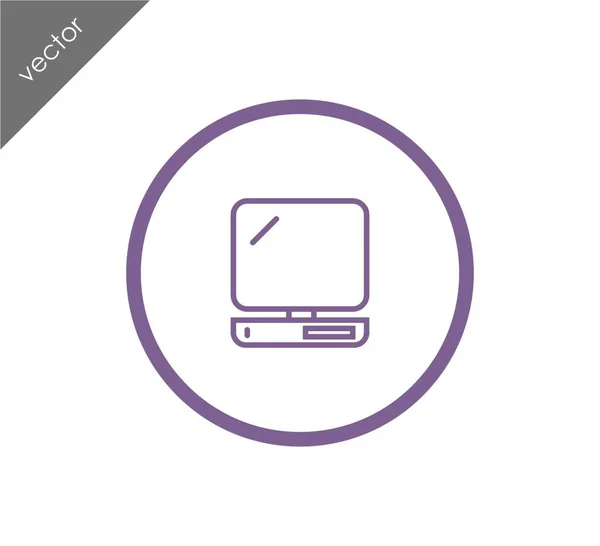Ordenador de escritorio icono — Vector de stock