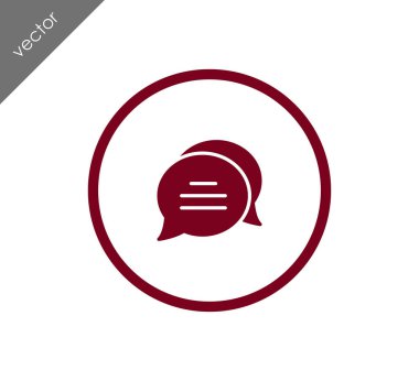 Konuşma kabarcıklar düz simgesini 