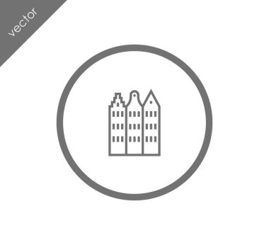 Cityscape düz simgesi