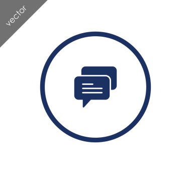 Konuşma kabarcıklar düz simgesini 