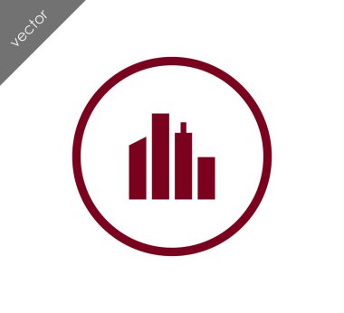 Cityscape düz simgesi