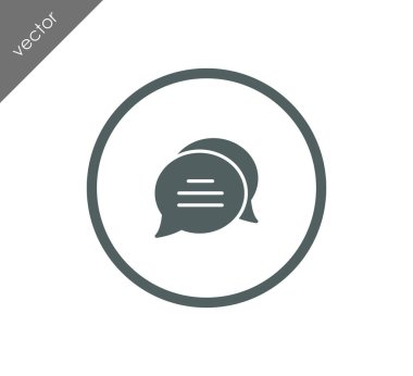 Konuşma kabarcıklar düz simgesini 