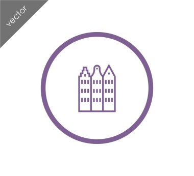 Cityscape düz simgesi