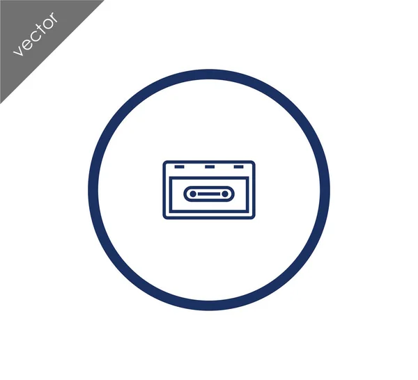 Cassette icono plano — Vector de stock