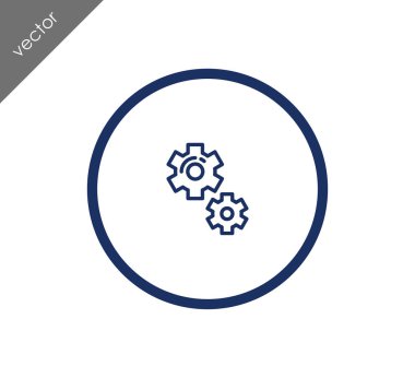 Cogwheels düz simgesi