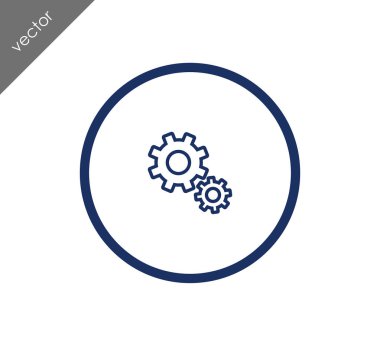 Cogwheels düz simgesi