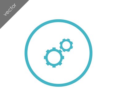 Cogwheels düz simgesi
