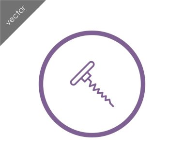 Tirbuşon düz simgesi