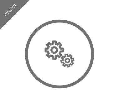 Cogwheels düz simgesi