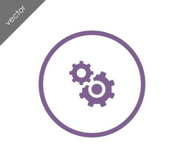 Cogwheels düz simgesi