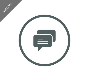 Konuşma kabarcıklar düz simgesini 