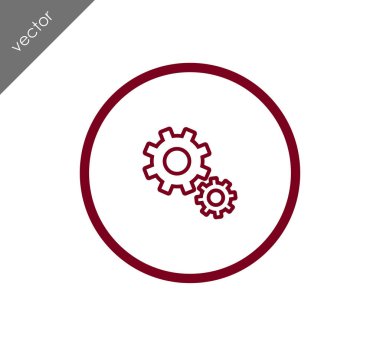 Cogwheels düz simgesi