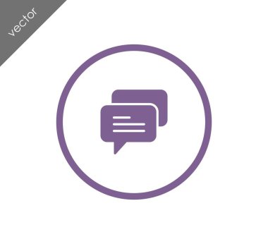 Konuşma kabarcıklar düz simgesini 