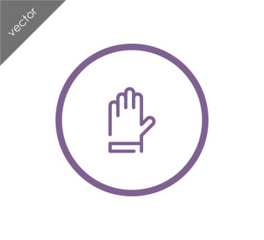 eldiven düz simgesi