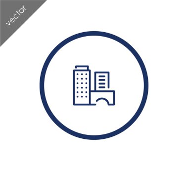 Cityscape düz simgesi