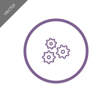 Cogwheels düz simgesi